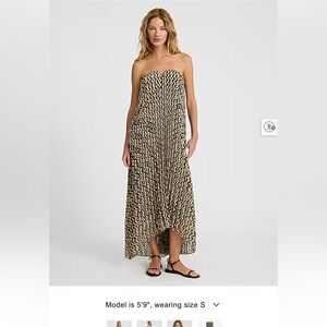 Express Geometric Patterned Dress - Black and Tan